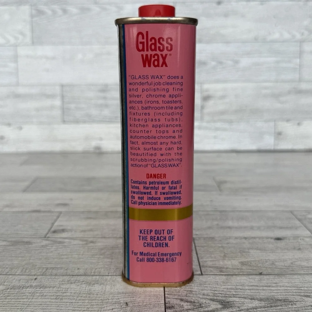 Vintage Gold Seal Glass Wax Metal Chrome Cleaner Polisher 16 oz Can Tin 80% Full